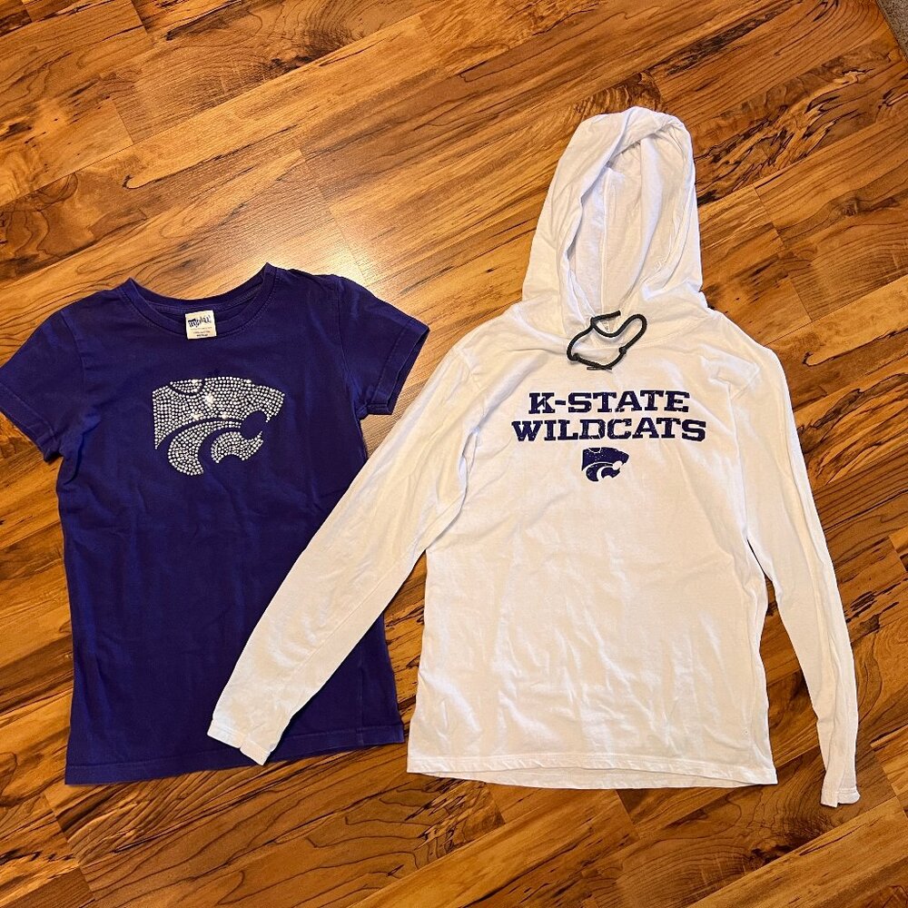 Lot of 2 Kansas State University KSU Kstate Wildcats Tshirts, Size M (LS/SS)